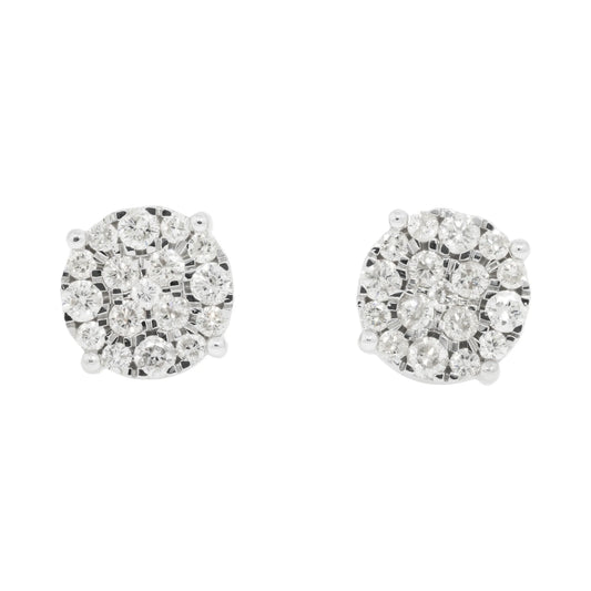 Yellow Gold Lab Grown Diamond Cluster Stud Earrings hip hop jewelry CustomDiamJewel
