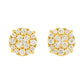 Yellow Gold Lab Grown Diamond Cluster Stud Earrings hip hop jewelry CustomDiamJewel