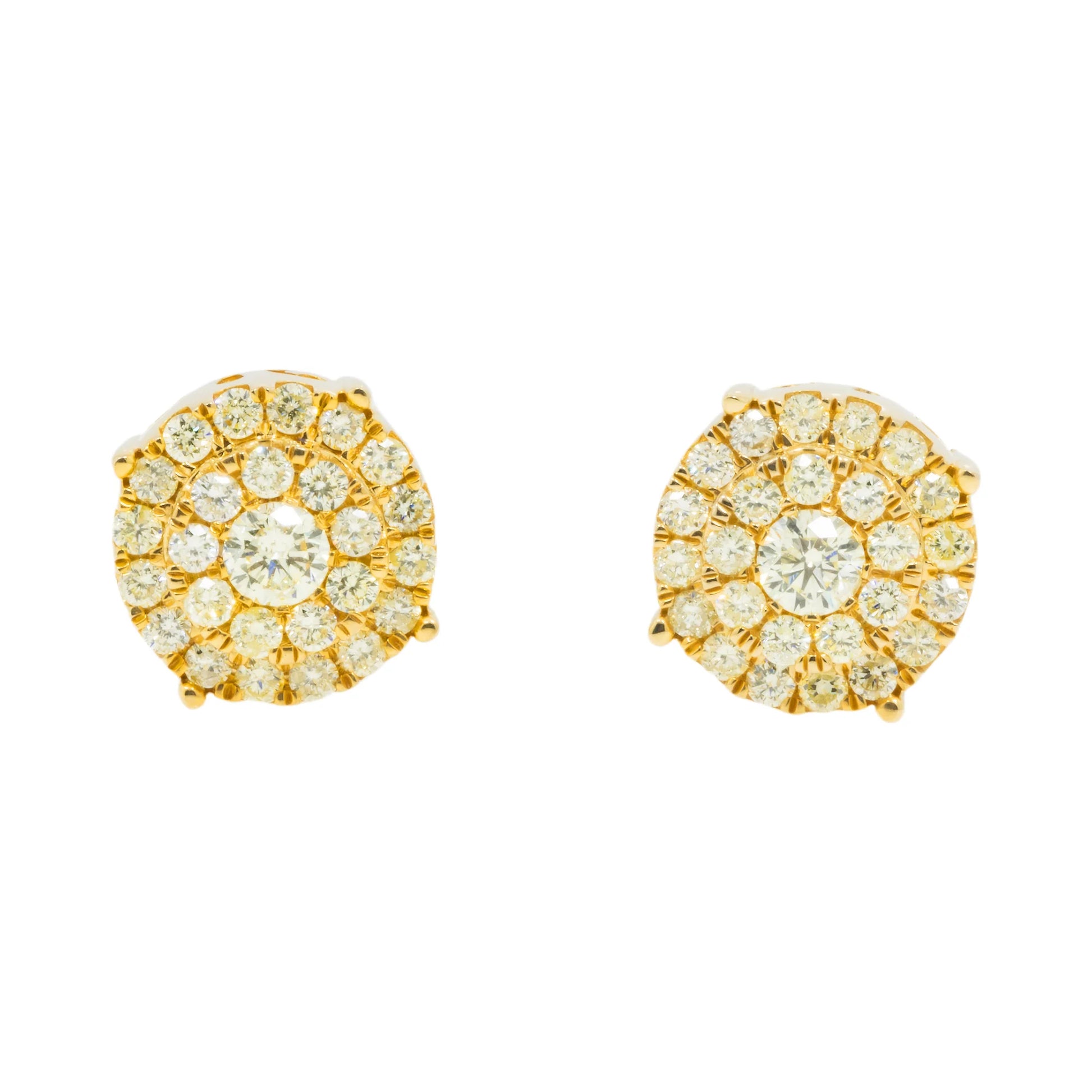 Lab Grown Diamond Cluster Stud Earrings in Gold hip hop jewelry customdiamjewel