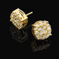 Yellow Gold Lab Grown Diamond Cluster Stud Earrings hip hop jewelry CustomDiamJewel