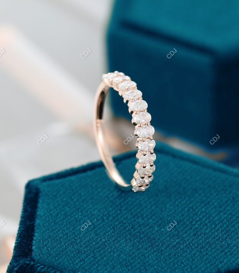 10K Yellow Gold 1.05 CTW Oval Cut Lab-Grown Half Eternity Band