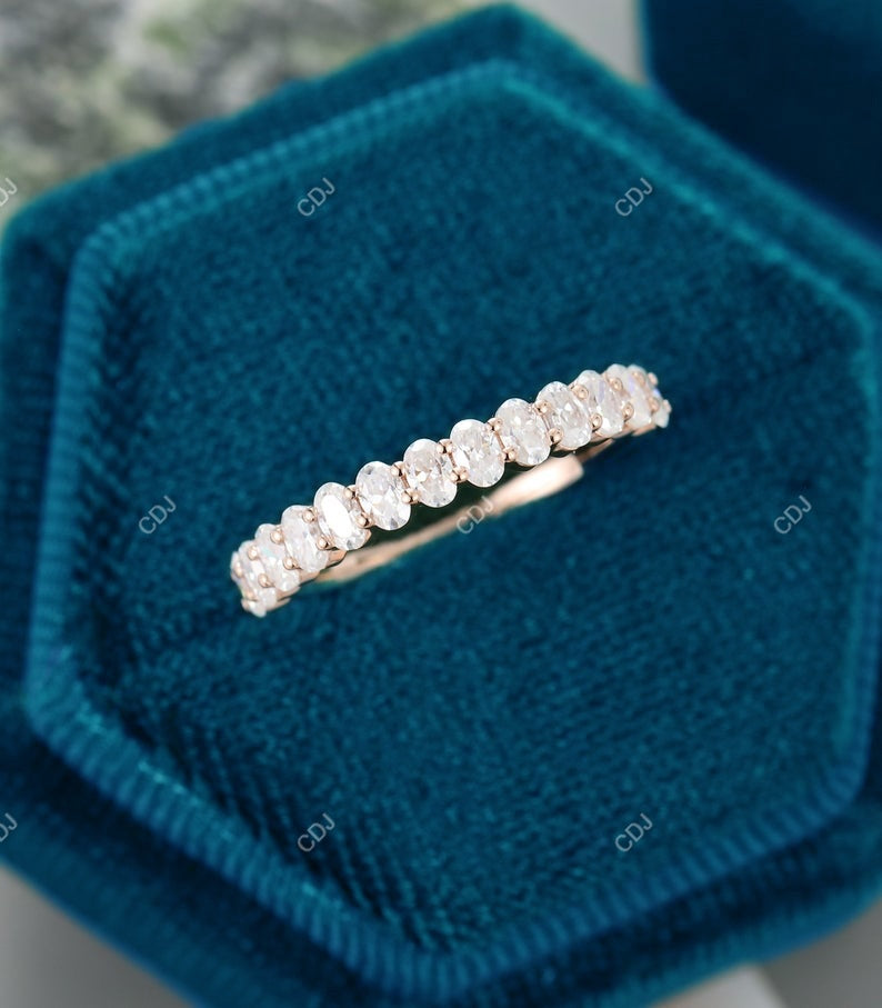 10K Yellow Gold 1.05 CTW Oval Cut Lab-Grown Half Eternity Band