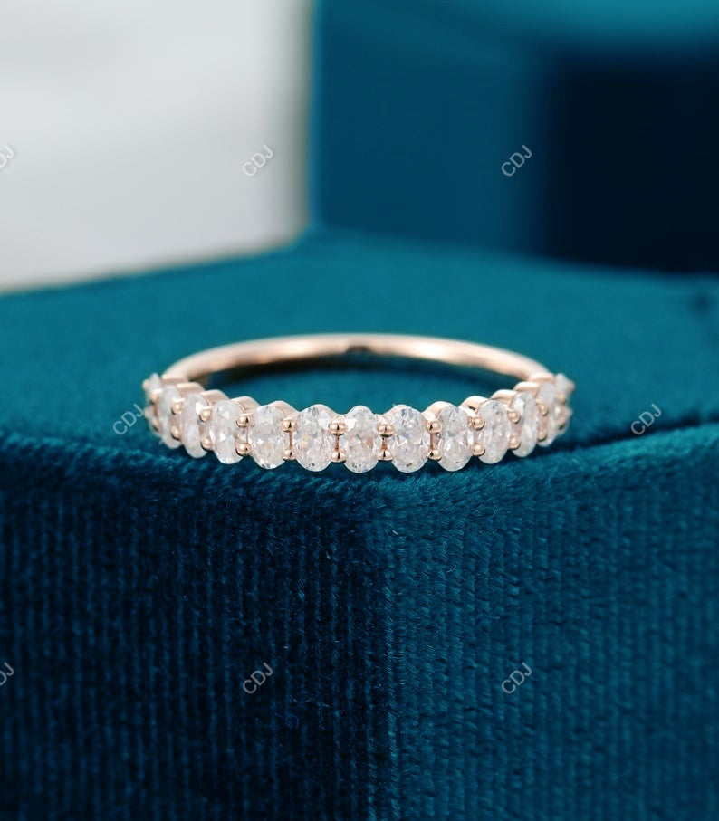 10K Yellow Gold 1.05 CTW Oval Cut Lab-Grown Half Eternity Band