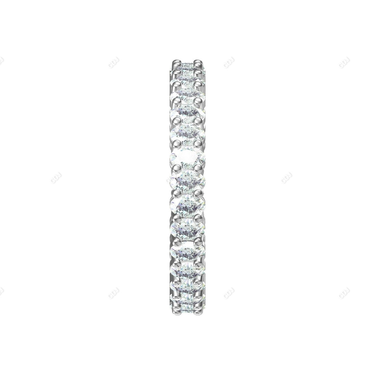 1.24 CTW 14K White Gold Oval Cut Lab-Grown Shared Prong Eternity Band
