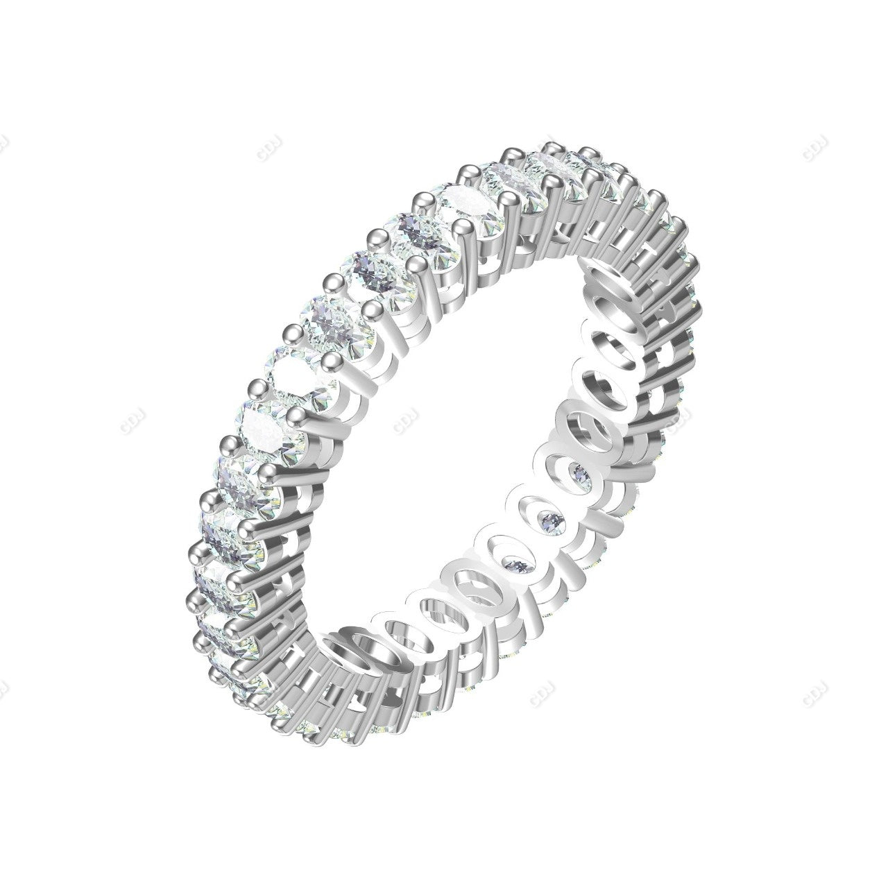 1.24 CTW 14K White Gold Oval Cut Lab-Grown Shared Prong Eternity Band