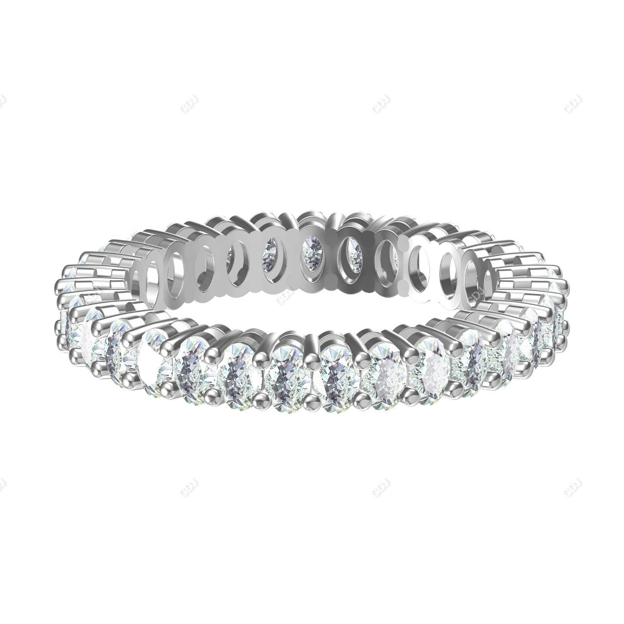 1.24 CTW 14K White Gold Oval Cut Lab-Grown Shared Prong Eternity Band