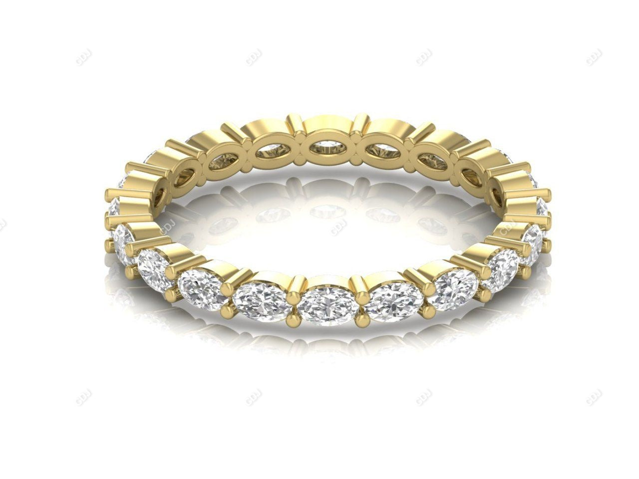 10K Yellow Gold 0.76 CTW Oval Cut Lab-Grown Diamond Eternity Band