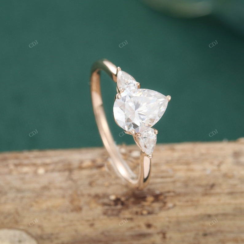 925 Pear Trilogy Lab Grown Diamond Ring