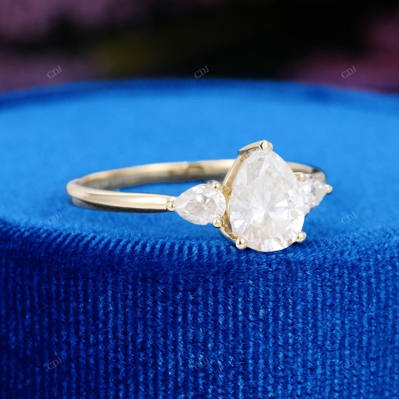 925 Pear Trilogy Lab Grown Diamond Ring