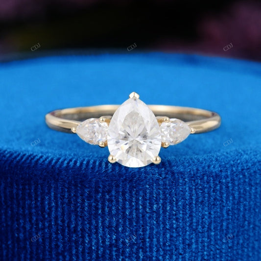 925 Pear Trilogy Lab Grown Diamond Ring customdiamjewel