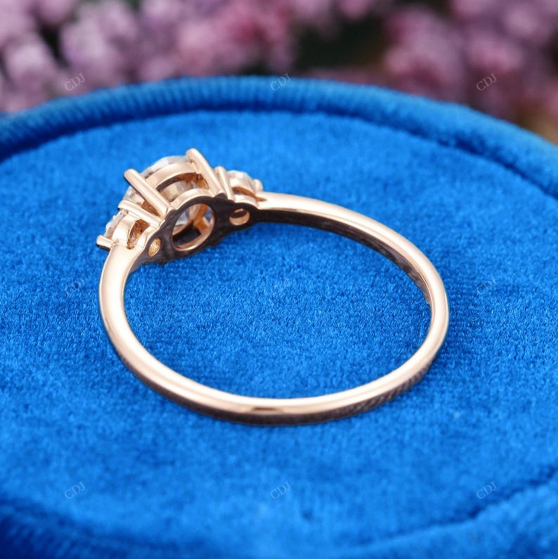 Round & Pear Cut Diamond Cluster Engagement Ring