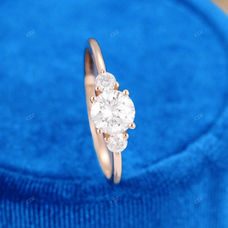 Round & Pear Cut Diamond Cluster Engagement Ring