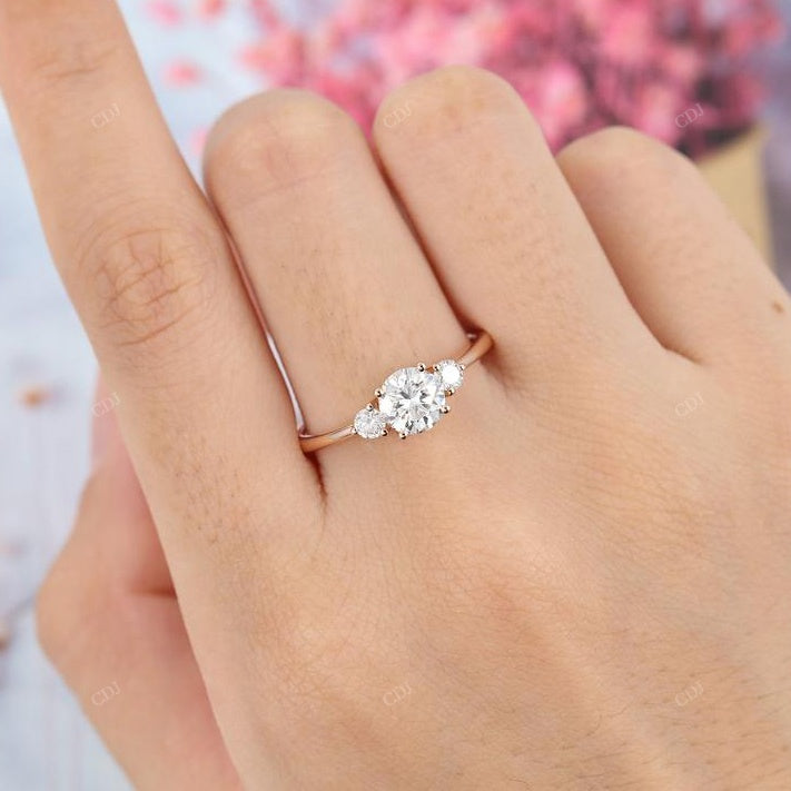 Round & Pear Cut Diamond Cluster Engagement Ring