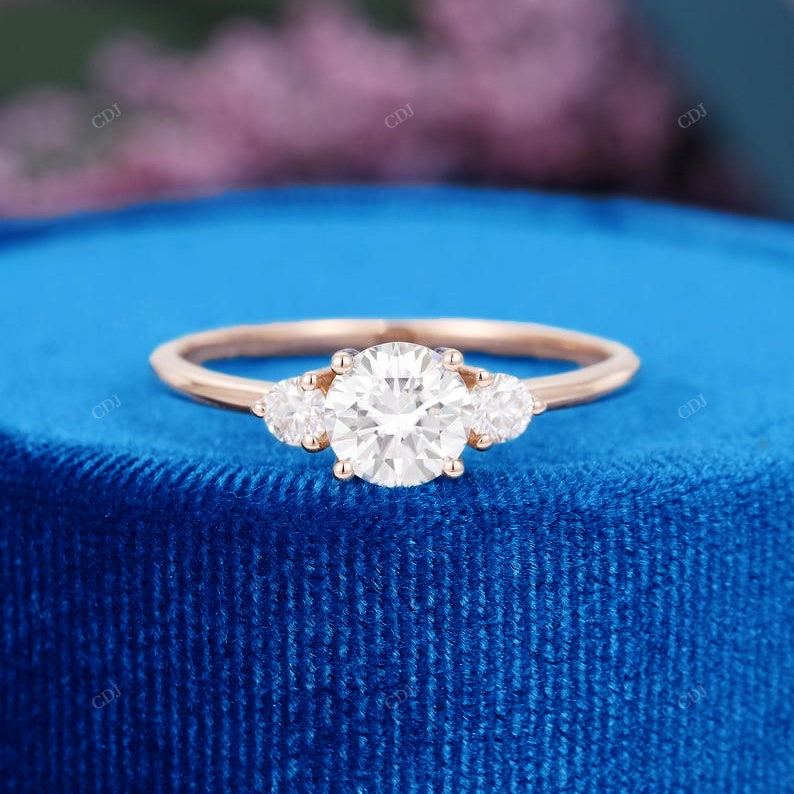 Round & Pear Cut Diamond Cluster Engagement Ring