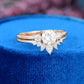 Round & Pear Cut Diamond Cluster Engagement Ring