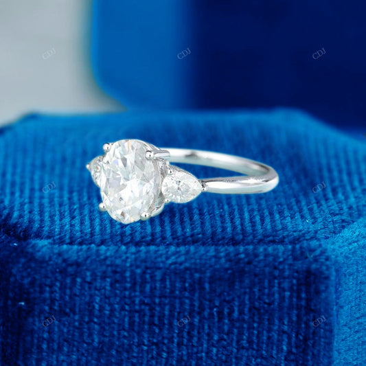 S925 Oval Cut Lab Grown Diamond Ring customdiamjewel