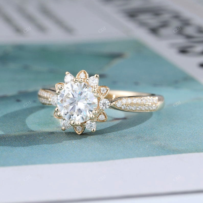 S925 Silver Lab Diamond Flower Ring