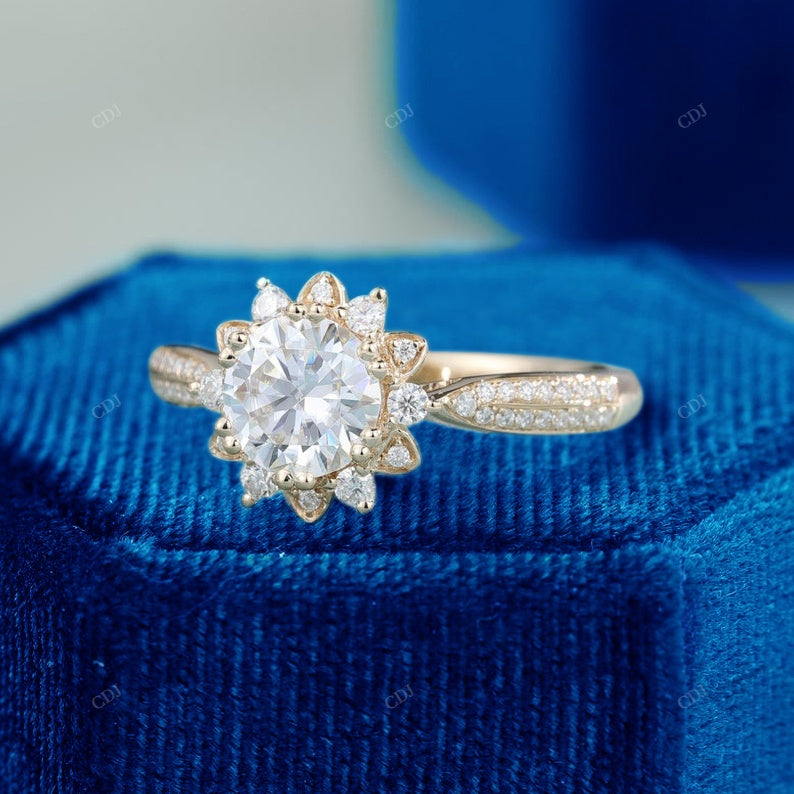 S925 Silver Lab Diamond Flower Ring