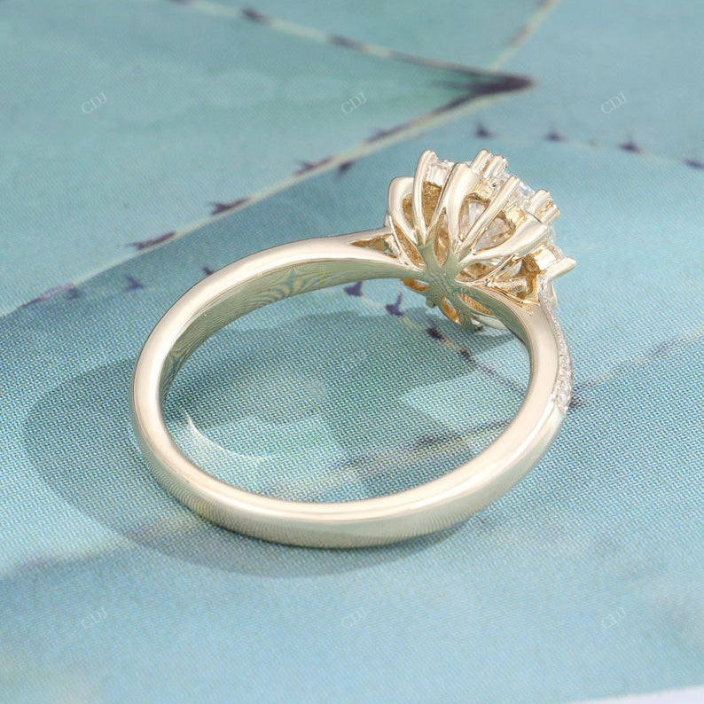 S925 Silver Lab Diamond Flower Ring