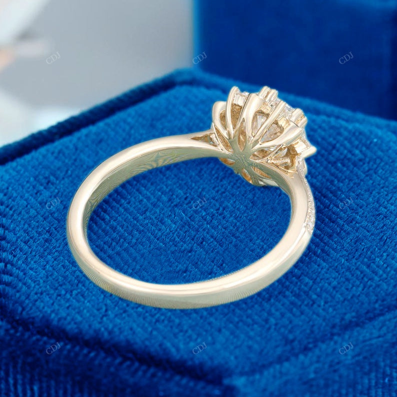 S925 Silver Lab Diamond Flower Ring
