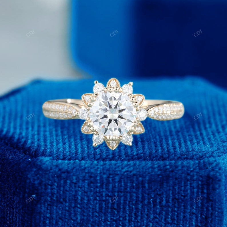 S925 Silver Lab Diamond Flower Ring