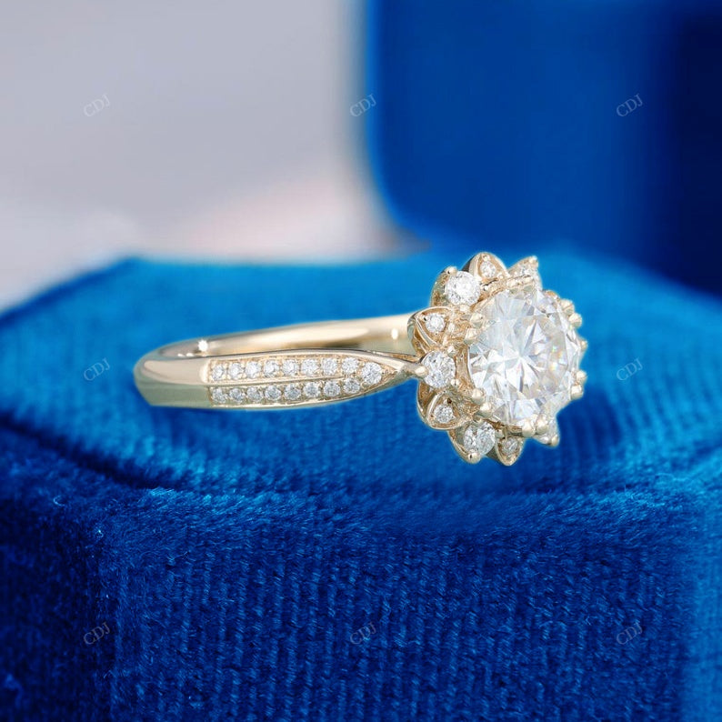 S925 Silver Lab Diamond Flower Ring