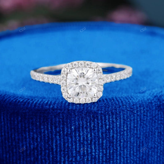 Cushion Halo Lab Grown Diamond Ring customdiamjewel