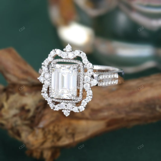 925 Silver Emerald Diamond Double Band customdiamjewel