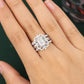 925 Silver Emerald Diamond Double Band