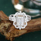 925 Silver Emerald Diamond Double Band