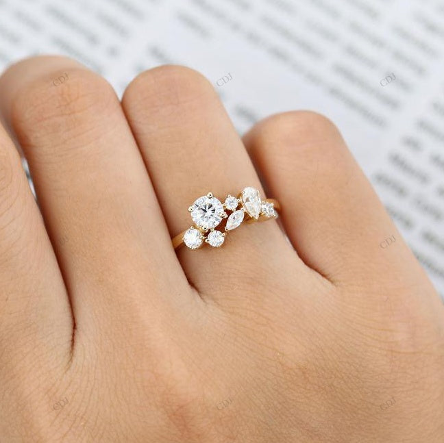 Mixed-Cut S925 Lab Grown Diamond Ring