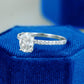 Lab-Grown Oval Solitaire Pavé Ring