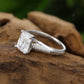 Radiant Lab-Grown Diamond Silver Ring