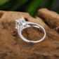 Radiant Lab-Grown Diamond Silver Ring