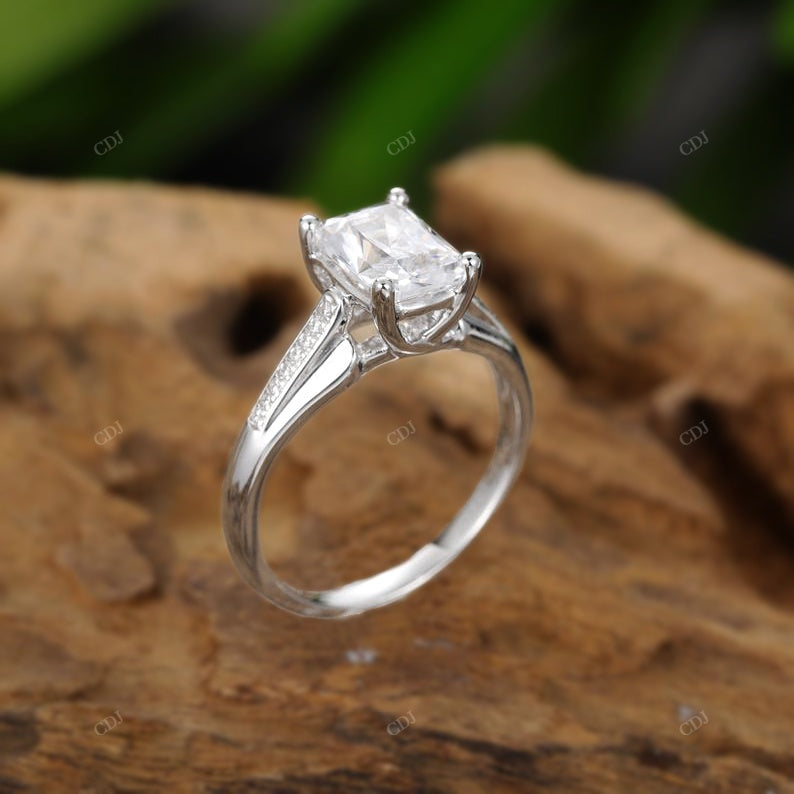 Radiant Lab-Grown Diamond Silver Ring