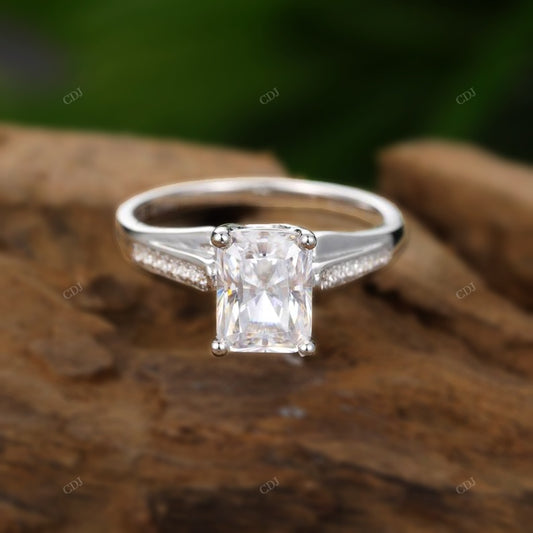 Radiant Lab-Grown Diamond Silver Ring
