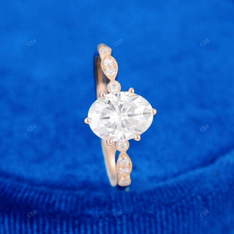 S925 Lab-Grown Diamond Oval Ring