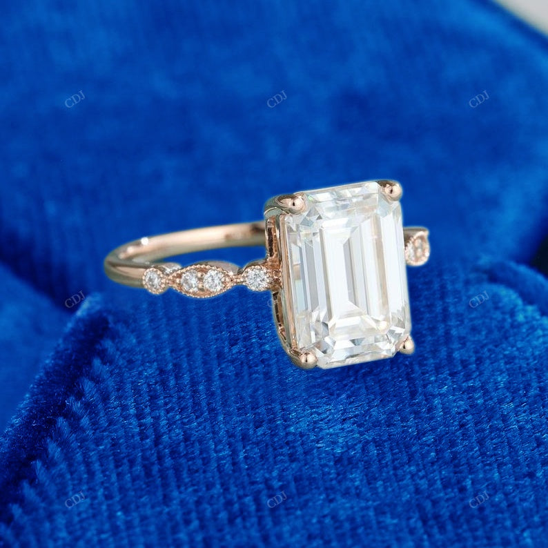 925 Emerald Cut Lab-Grown Diamond Ring