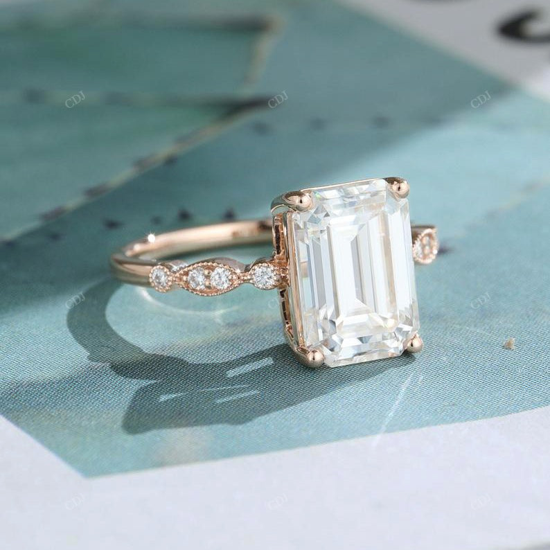 925 Emerald Cut Lab-Grown Diamond Ring