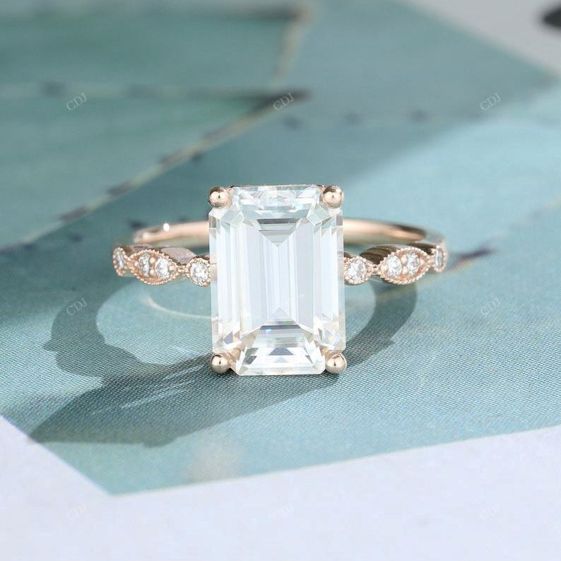 925 Emerald Cut Lab-Grown Diamond Ring