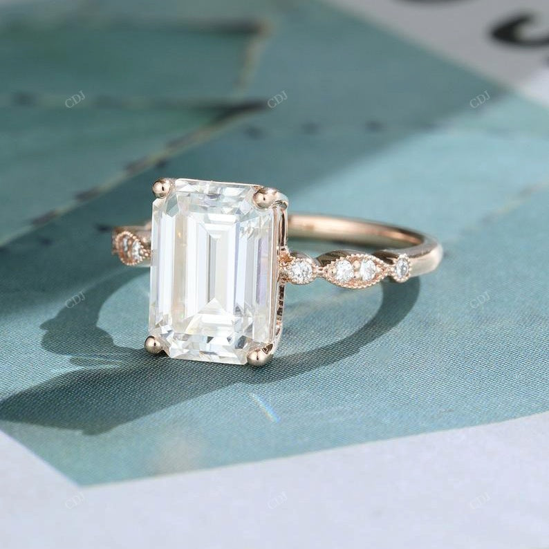 925 Emerald Cut Lab-Grown Diamond Ring