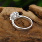 925 Round Lab Grown Diamond Cluster Ring