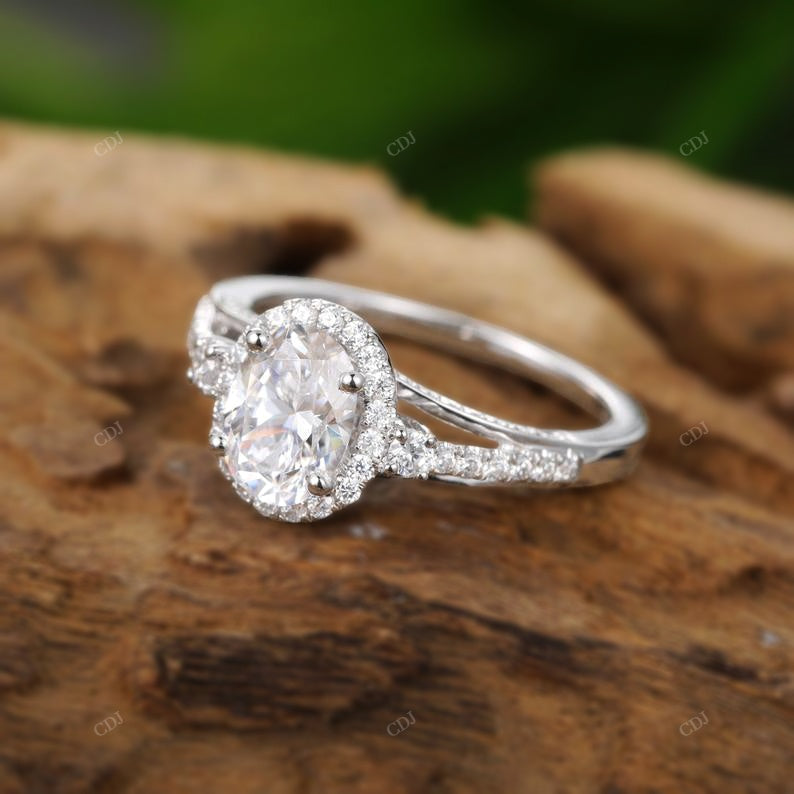 Oval Lab-Grown Diamond Halo Ring