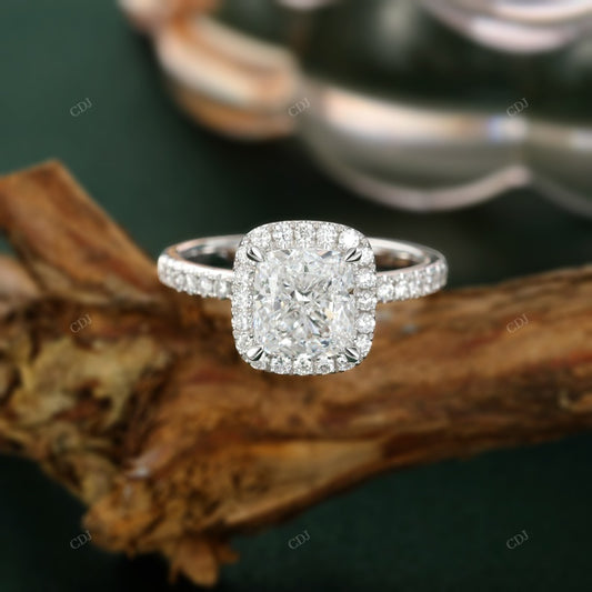 Cushion Cut Lab-Grown Diamond Halo Ring