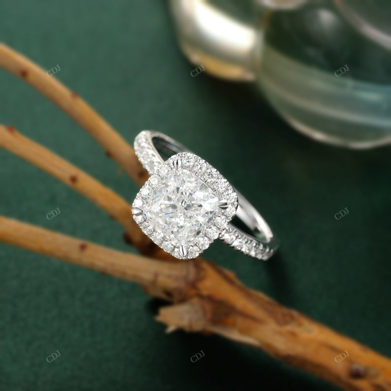 Cushion Cut Lab-Grown Diamond Halo Ring