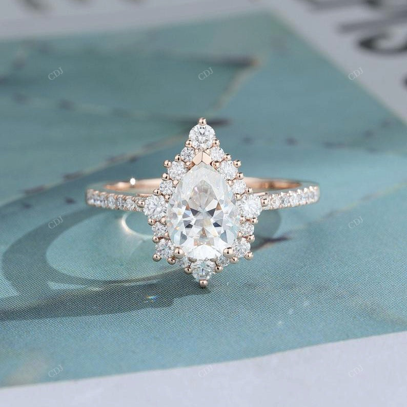 Pear Cut Lab-Grown Diamond Halo Ring