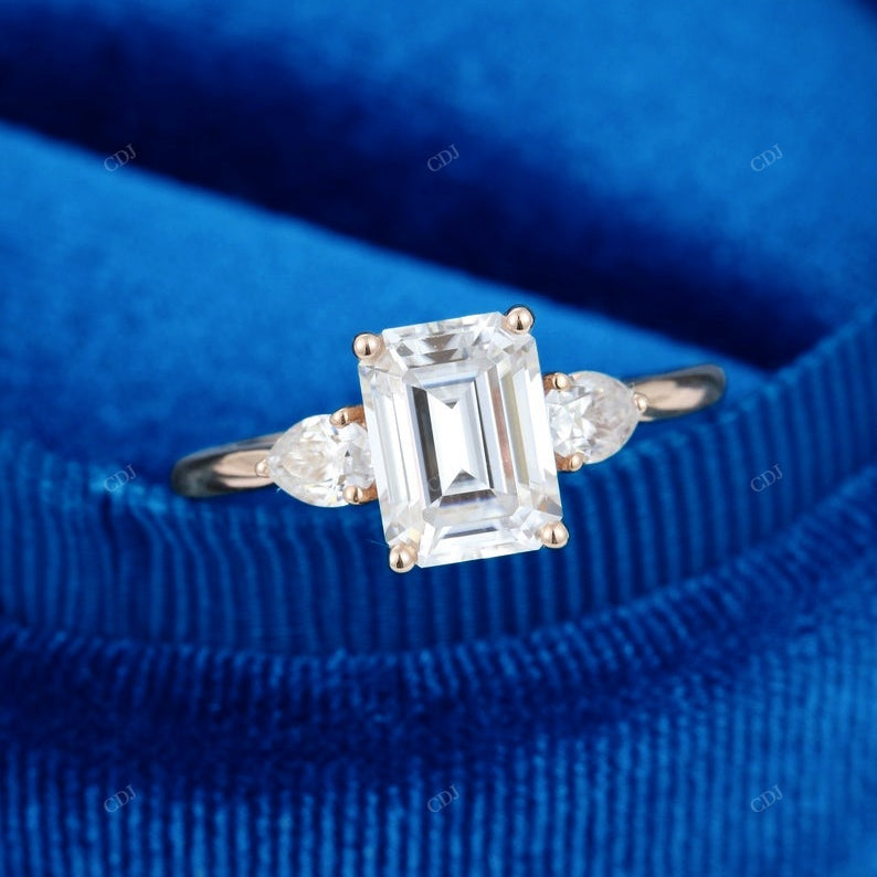 Emerald Lab-Grown Diamond Trilogy Ring
