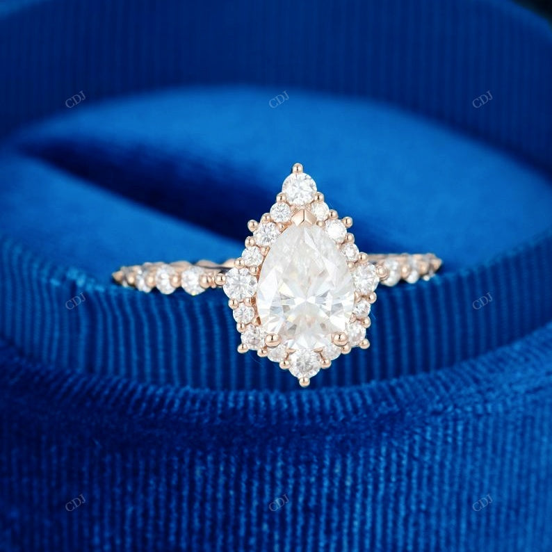 Pear Cut Diamond Pavé Halo Ring