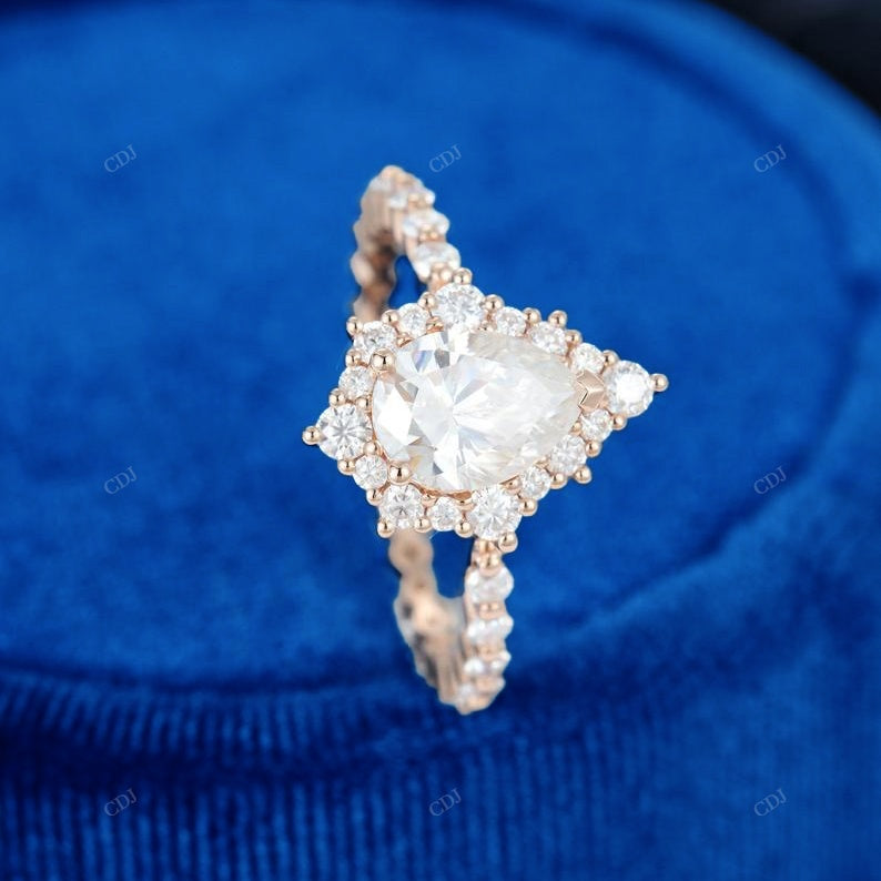 Pear Cut Diamond Pavé Halo Ring