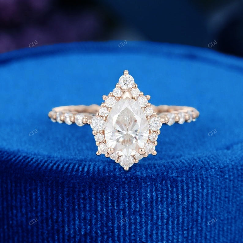Pear Cut Diamond Pavé Halo Ring